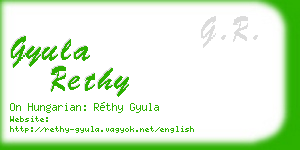 gyula rethy business card